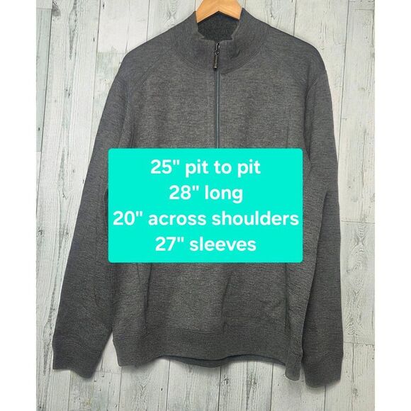 Tommy Bahama Mid Grey Knit Half Zip Contrast Stitching Sz L EST - Picture 2 of 6